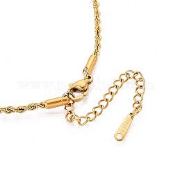 2MM 304 Stainless Steel Rope Chain Necklaces&nbsp;NJEW-N058-10G