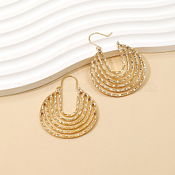 Hollow Line Flat Round Zinc Alloy Hoop Earrings&nbsp;FS-WG56B56-01