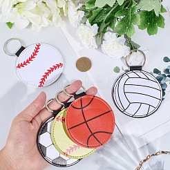 5Pcs 5 Styles Sport Theme PU Leather Keychain&nbsp;KEYC-CL0001-31