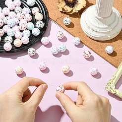 Round with Cross Food Grade Eco-Friendly Silicone Focal Beads&nbsp;SIL-CJC0007-15