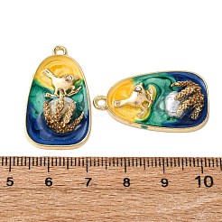 Light Gold Tone Alloy Enamel Pendants&nbsp;ENAM-B028-10KCG