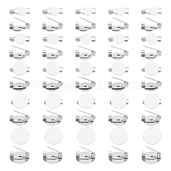 50Pcs 5 Style 316 Surgical Stainless Steel Brooch Base Settings&nbsp;STAS-UN0053-58