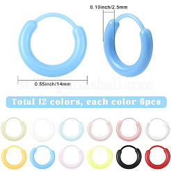 72Pcs 12 Colors Resin Hoop Earrings&nbsp;EJEW-SC0001-88