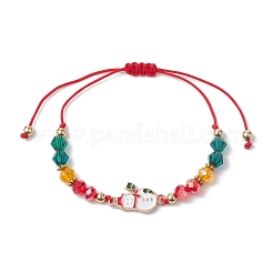 3Pcs 3 Styles Christmas Glass Braided Bead Bracelet Sets&nbsp;BJEW-JB10892