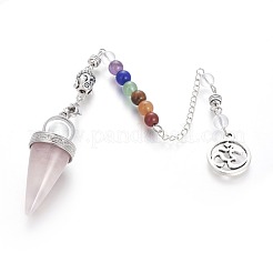 Chakra Jewelry Natural Rose Quartz Cone Dowsing Pendulums&nbsp;G-G771-E06