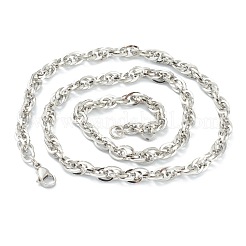 Non-Tarnish 304 Stainless Steel Rope Chain Necklaces&nbsp;NJEW-I245-07E-P