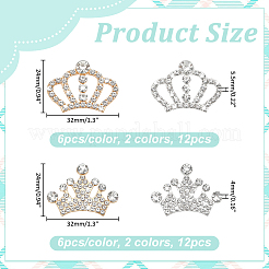 24Pcs 4 Styles Alloy Glass Cabochons&nbsp;FIND-ME0003-94