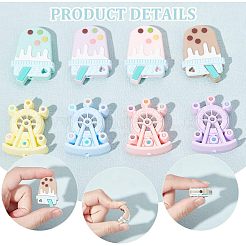 16Pcs 8 Style Food Grade Eco-Friendly Silicone Beads&nbsp;SIL-CA0001-48
