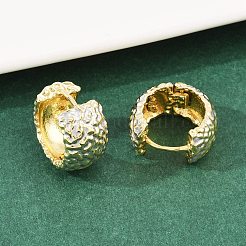 Brass Enamel Hoop Earrings&nbsp;EJEW-D336-02G