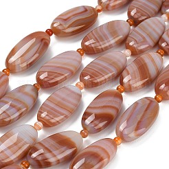 Natural Red Banded Agate Beads Strands&nbsp;G-B178-U01-01