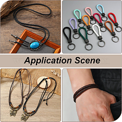 8M 4 Colors Round PU Leather Braided Cord&nbsp;OCOR-CL0001-20