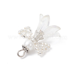 7Pcs 7 Colors Glass Seed Beaded Angel Pendants&nbsp;PALLOY-MZ00996