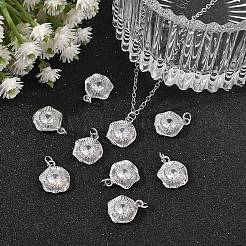 SHEGRACE Brass Pave Clear Cubic Zirconia Charms&nbsp;XGRQ4D681-659P