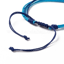 4Pcs 4 Style Alloy & Glass Braided Bead Bracelets Set&nbsp;BJEW-B065-09C