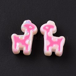 UV Plating Rainbow Iridescent Acrylic European Beads&nbsp;SACR-E009-45