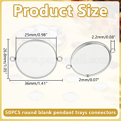50Pcs 304 Stainless Steel Cabochon Connector Settings&nbsp;STAS-HY0001-88