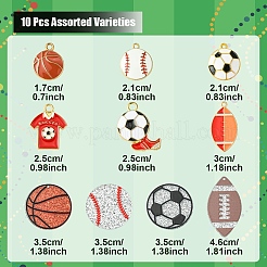 Sports Ball Acrylic & Alloy Enamel Pendants Findings Kits&nbsp;FIND-YW0006-57
