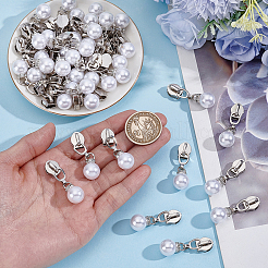 40Pcs Zinc Alloy & Plastic Imitation Pearl Zipper Sliders&nbsp;FIND-ME0004-14P