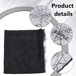Halloween Spider Pattern Polyester Mesh Lace Fabric&nbsp;SENE-WH0003-04A
