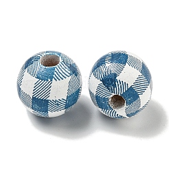 Printed Wood European Beads&nbsp;WOOD-G022-13D