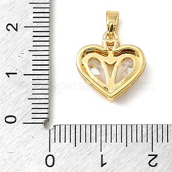 Valentine's Day Brass Micro Pave Clear Cubic Zirconia Charms&nbsp;KK-E804-08G