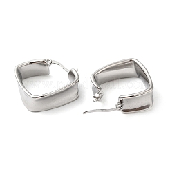 Non-Tarnish 304 Stainless Steel Rhombus Hoop Earrings&nbsp;EJEW-K244-22P