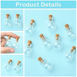 8Pcs Round Glass Bottle for Bead Containers&nbsp;BOTT-FS0001-03