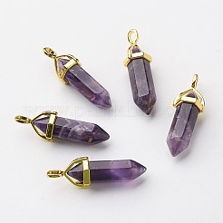 Natural Amethyst Pointed Pendants&nbsp;X-G-G902-A04