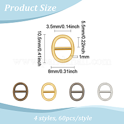 240Pcs 4 Colors Alloy Buckle Clasps&nbsp;FIND-FG0002-85