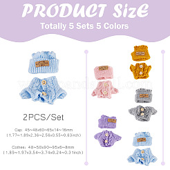 5Sets 5 Colors Yarn Clothing Sets for Doll Making&nbsp;DIY-TA0014-35