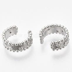 Brass Micro Pave Clear Cubic Zirconia Cuff Earrings&nbsp;EJEW-S201-197P-NF