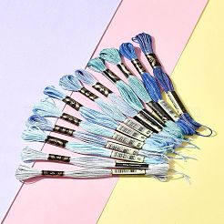 12 Skeins 12 Colors 6-Ply Polyester Embroidery Floss&nbsp;OCOR-FS0001-01A-01