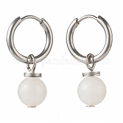 Natural White Jade Beads Earrings for Girl Women Gift&nbsp;EJEW-JE04607-03