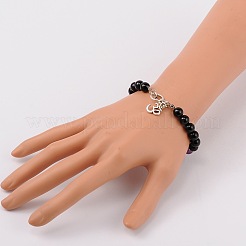 Natural Gemstone Chakra Charm Bracelets&nbsp;BJEW-JB01693
