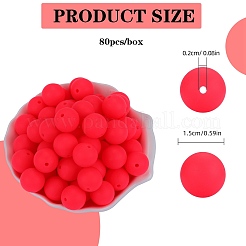 80Pcs Round Silicone Focal Beads&nbsp;SIL-SZ0001-24-03