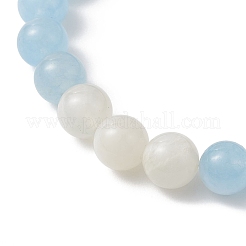 8.5MM Round Dyed Natural Quartz & Blue Quart & Apatite & White Moonstone Stretch Beaded Bracelets&nbsp;BJEW-JB12986-03