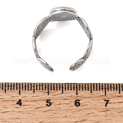 Spiral 304 Stainless Steel Cuff Ring Components&nbsp;STAS-P454-02A-P