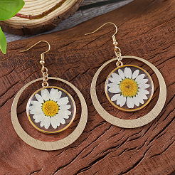 Zinc Alloy Resin Dangle Earrings&nbsp;FS-WGFF8BA-01