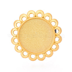 Adjustable Flower Alloy & Iron Bezel Cup Ring Base with Rotatable Tray&nbsp;MAK-T012-08G