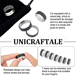 14Pcs 7 Size 304 Stainless Steel Plain Rotating Finger Rings Set&nbsp;RJEW-UN0002-68EB