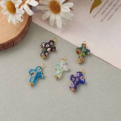 Handmade Millefiori Glass Pendants&nbsp;PALLOY-JF00577