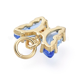 Brass Micro Pave Clear Cubic Zirconia Pendant&nbsp;ZIRC-P079-B01-08