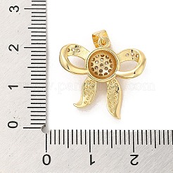 Rack Plating Brass Micro Pave Clear Cubic Zirconia Pendants&nbsp;KK-A206-05D-G