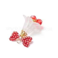 Glass Seed Beaded Bell with Bowknot Pendants&nbsp;PALLOY-MZ00993