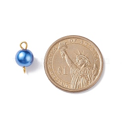 Glass Imitation Pearl Connector Charms&nbsp;PALLOY-JF01881-01