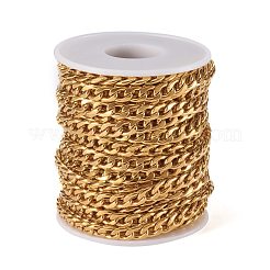 Ion Plating(IP) 304 Stainless Steel Cuban Link Chains&nbsp;CHS-G010-02G