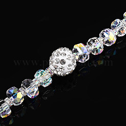 Acrylic & Glass & ABS Plastic Pearl & Alloy & Polymer Clay Pave Rhinestone Beads Strands&nbsp;MAK-T011-08B