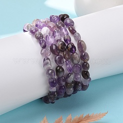 Natural Amethyst Stretch Beaded Bracelets&nbsp;LS-BJEW-K213-C22