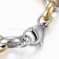 Two Tone 201 Stainless Link Steel Bracelets&nbsp;BJEW-F292-06GP