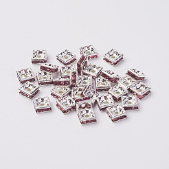 Brass Rhinestone Spacer Beads&nbsp;RB-A013-6x6-10S